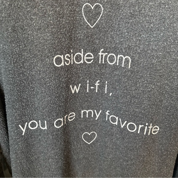 Wildfox Women’s Graphic Gray Jumper Aside From Wifi You Are My Favorite Size M - Picture 6 of 13